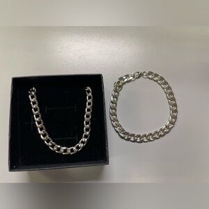 🆕 Men’s Stainless Steel Cuban Link Chain/Necklace & Bracelet Set